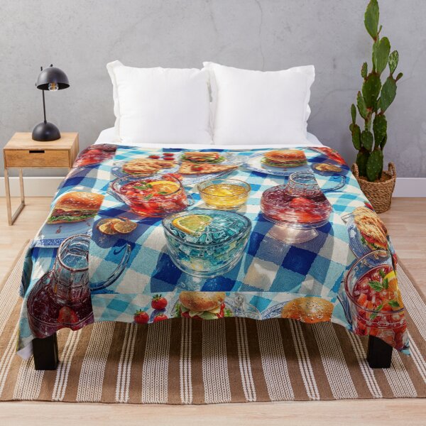 Item preview, Vibrant Summer Picnic – Colorful Food Art with Burgers, Pizza & Lemon Drinks designed and sold by Grafititee.