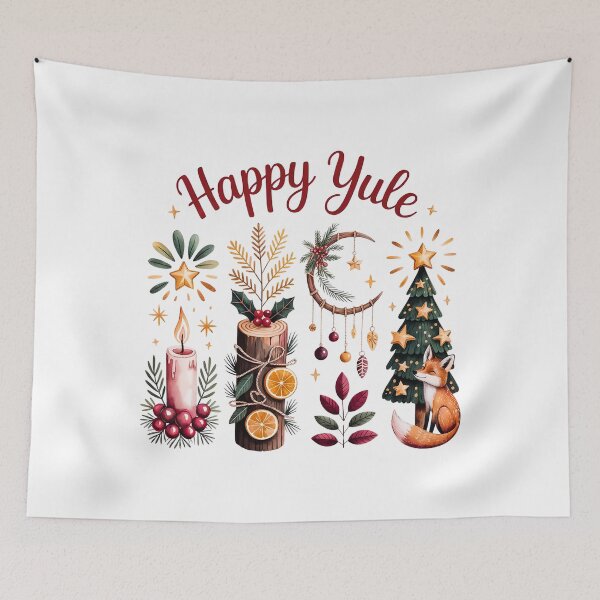 Item preview, Happy Yules, Pagan Christmas, Rustic Christmas, Nordic Yule, Cozy Winter, Yule Winter Solstice designed and sold by LeonieAbbott.