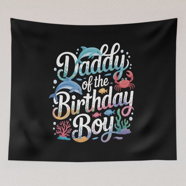 Item preview, Daddy of The Birthday Boy Aquarium Sea Animals Matching designed and sold by KonopikaaArt.