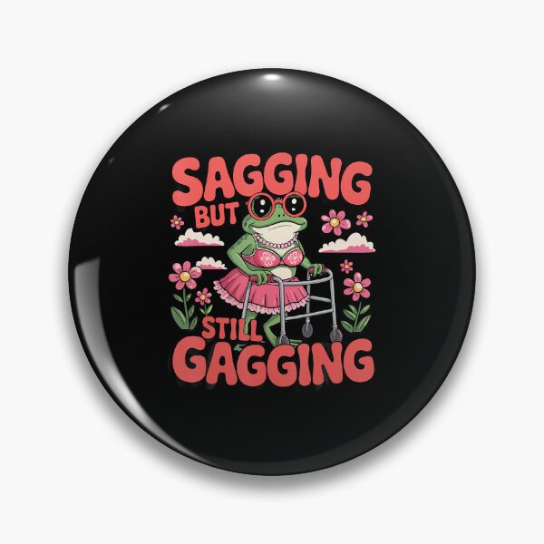Item preview, Sagging But Still Gagging Funny Frog Meme Walker Humor designed and sold by ChelseaEula.