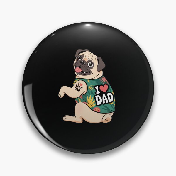 Item preview, Dog Pug Love Dad designed and sold by KonopikaaArt.