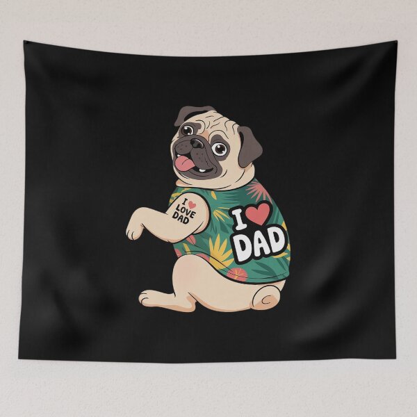 Item preview, Dog Pug Love Dad designed and sold by KonopikaaArt.