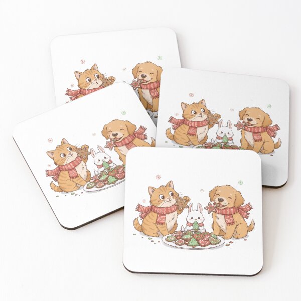Item preview, Cute Animals Christmas Cookies T-Shirt - Dog Cat Rabbit Nibbling Holiday Snack Tee designed and sold by ZyxDes.