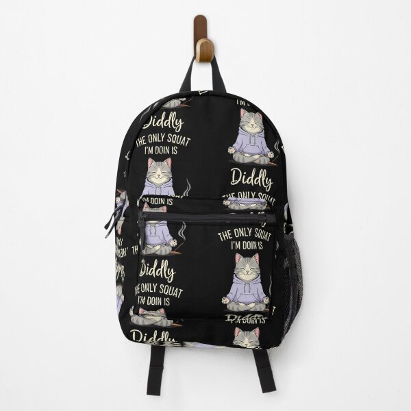 Item preview, The Only Squat I'M Doin Is Diddly Funny Cat Yoga Meme designed and sold by DonnieJennie.