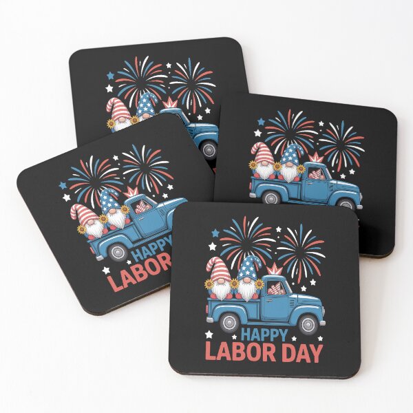 Item preview, Happy Labor Day Fireworks American Flag And Funny Gnomes designed and sold by KonopikaaArt.