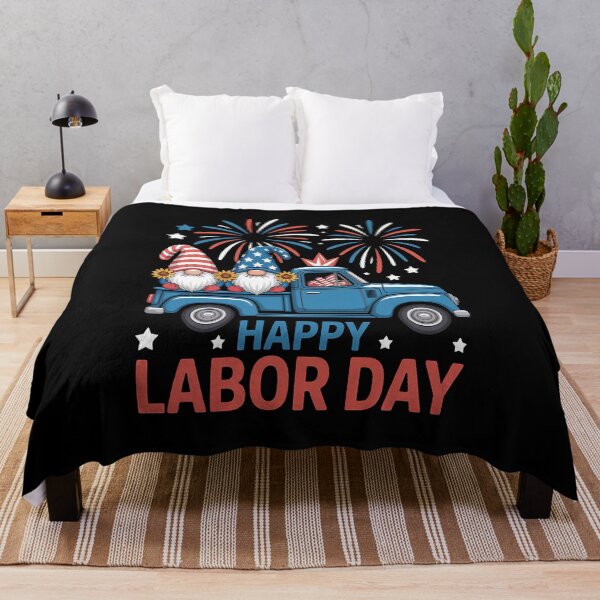 Item preview, Happy Labor Day Fireworks American Flag And Funny Gnomes designed and sold by KonopikaaArt.