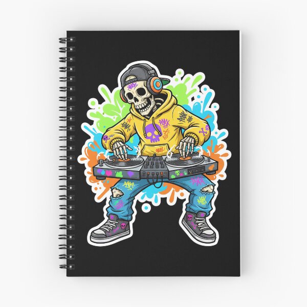 Item preview, Groovy Skeleton DJ Street Art Aesthetic designed and sold by BlurBlurDesign.