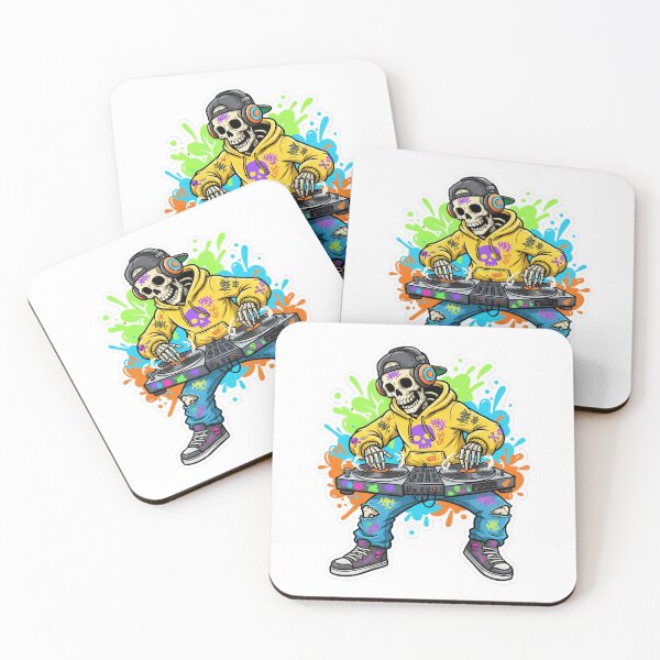 Item preview, Groovy Skeleton DJ Street Art Aesthetic designed and sold by BlurBlurDesign.