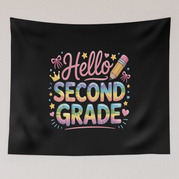 Item preview, Hello Second Grade Colorful Pencil Tie Dye Back to School designed and sold by KonopikaaArt.