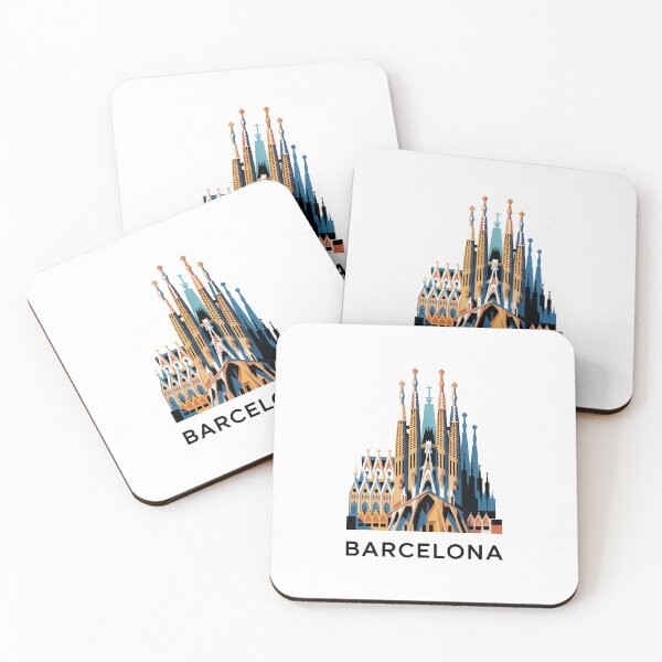 Item preview, Barcelona Minimal Cubism Art Print – Modern Abstract Spain Travel Poster designed and sold by OzzFrequency.