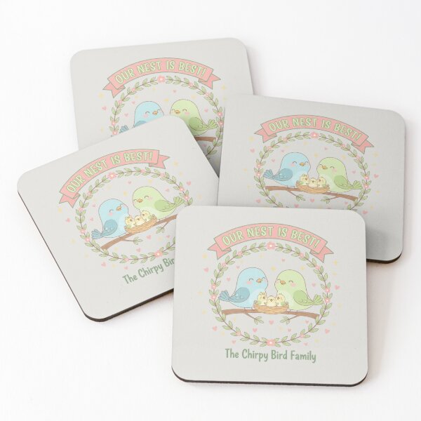 Item preview, Cute Chirpy Bird Family – Our Nest Is Best | Kawaii Bird Illustration designed and sold by Sksticker991.