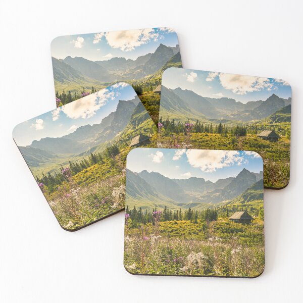 Item preview, Tatra Mountains Summer Landscape with Wildflowers and Wooden Cabin designed and sold by alicjamiekina.