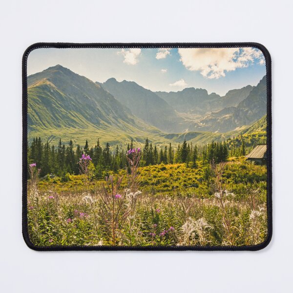 Item preview, Tatra Mountains Summer Landscape with Wildflowers and Wooden Cabin designed and sold by alicjamiekina.