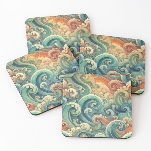 Item preview, Swirling Ocean Wave – Abstract Coastal Fluid Art designed and sold by denip.