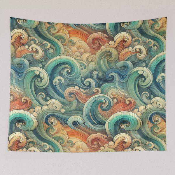 Item preview, Swirling Ocean Wave – Abstract Coastal Fluid Art designed and sold by denip.