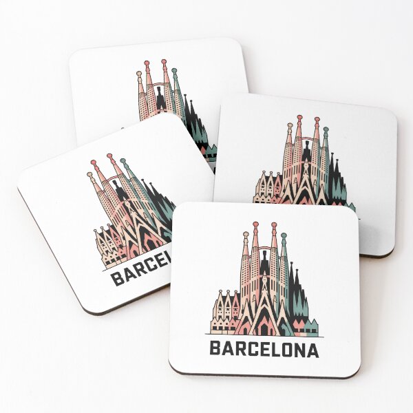 Item preview, Barcelona Minimal Cubism Art Print – Modern Abstract Spain Travel Poster designed and sold by OzzFrequency.
