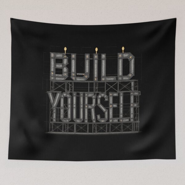 Item preview, Build Yourself - Industrial Steel Typography designed and sold by MKreative Studio.