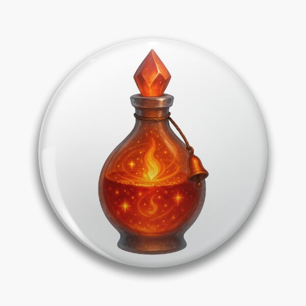 Item preview, Emberbell Draught – Glowing Fire Potion Bottle designed and sold by AlcheArtsStudio.
