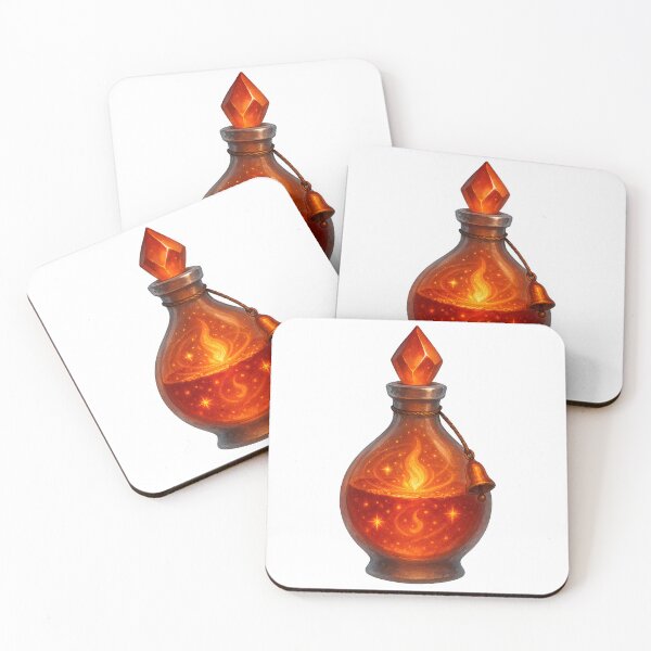 Item preview, Emberbell Draught – Glowing Fire Potion Bottle designed and sold by AlcheArtsStudio.