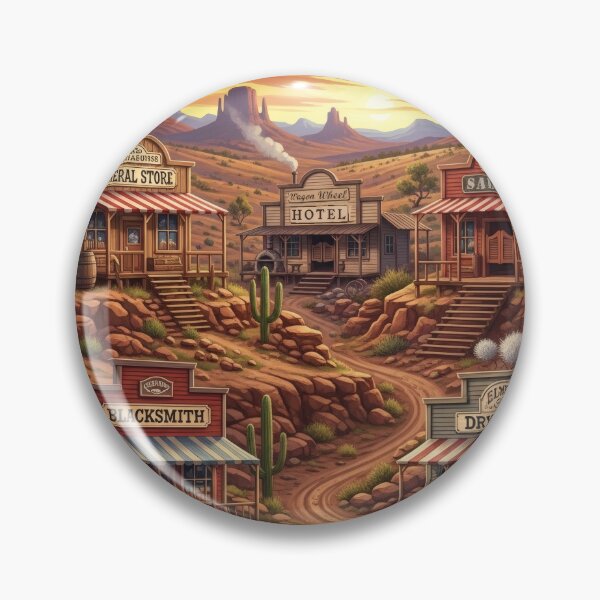 Item preview, Wild West Cowboy Town, Country Western Saloon Desert Arizona  designed and sold by TheTimeTaxi.