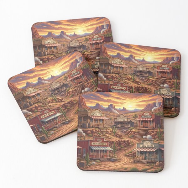 Item preview, Wild West Cowboy Town, Country Western Saloon Desert Arizona  designed and sold by TheTimeTaxi.
