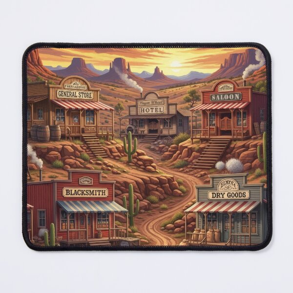 Item preview, Wild West Cowboy Town, Country Western Saloon Desert Arizona designed and sold by TheTimeTaxi.