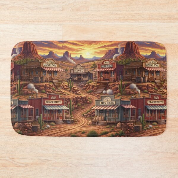 Item preview, Wild West Cowboy Town, Country Western Saloon Desert Arizona  designed and sold by TheTimeTaxi.