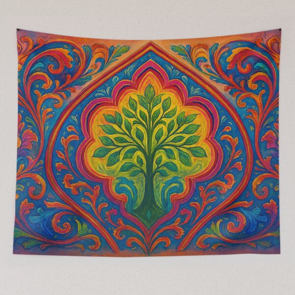 Item preview, Romantic tree in a colorful ornament designed and sold by Sigtrix.