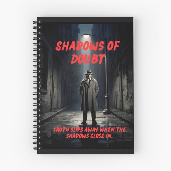 Item preview, Shadow of Doubt Notebook - Retro Noir Ledger Journal designed and sold by VintageLantern.