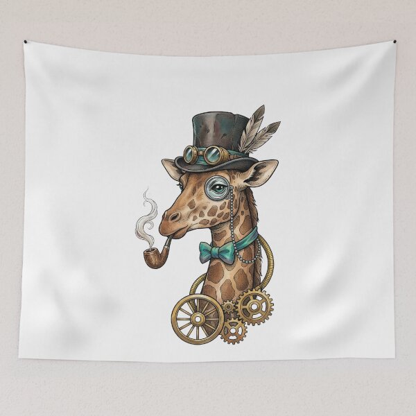 Item preview, Steampunk Giraffe With Top Hat And Gears designed and sold by elderberry.