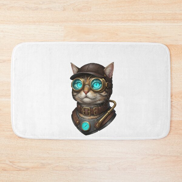 Item preview, Steampunk Cat With Brass Goggles designed and sold by elderberry.