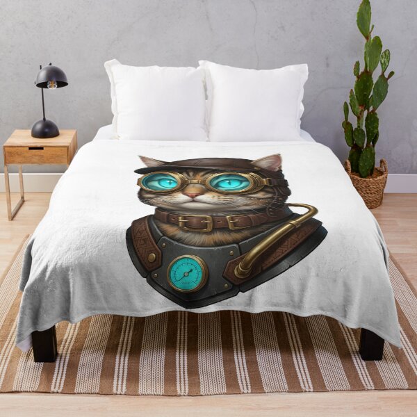 Item preview, Steampunk Cat With Brass Goggles designed and sold by elderberry.