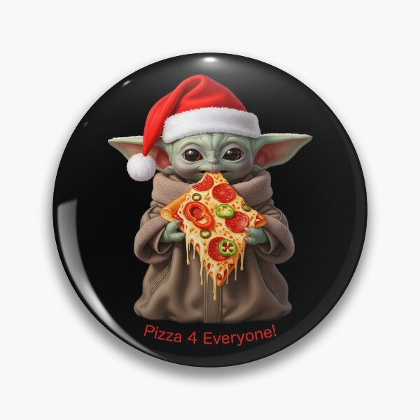 Item preview, Baby Yoda "Pizza 4 Everyone!" Christmas T-Shirt Design - Grogu with Pepperoni Pizza designed and sold by HexOne.