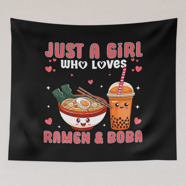 Item preview, Cute Just A Girl Who Loves Ramen And Boba Japan Bubble Tea designed and sold by RebeccaCelia.
