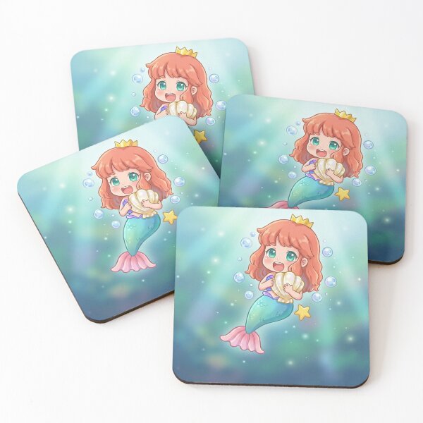 Item preview, Cute Chibi Mermaid Art | Little Princess Sea Shell Starfish Kawaii Aesthetic designed and sold by mumeaw.