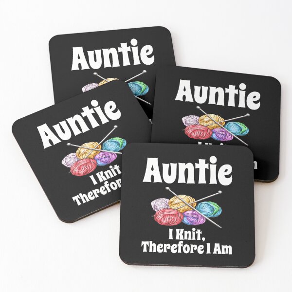 Item preview, Funny Auntie I Knit Therefore I Am Knitting Crochet Yarn designed and sold by RebeccaCelia.