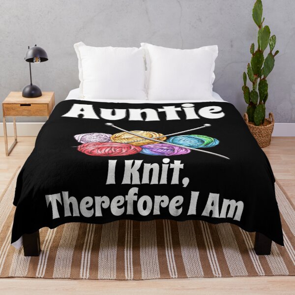 Item preview, Funny Auntie I Knit Therefore I Am Knitting Crochet Yarn designed and sold by RebeccaCelia.