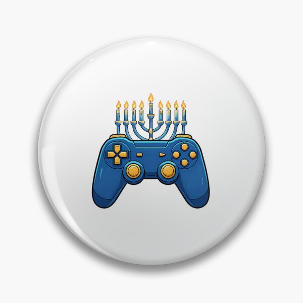 Item preview, Hanukkah Gamer Controller Menorah Bright Holiday Scene designed and sold by DarylPope.