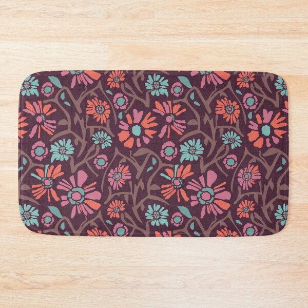 Item preview, Desert. Light blue and lilac flowers on a dark brown background designed and sold by Alex  Blud.