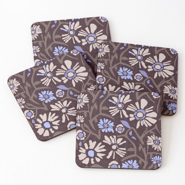 Item preview, Desert. Light purple and cream flowers on a dark brown background designed and sold by Alex  Blud.