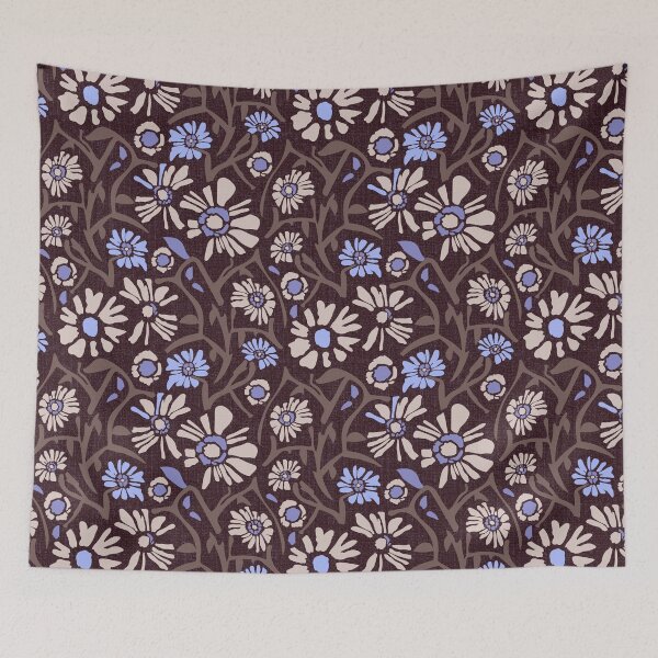 Item preview, Desert. Light purple and cream flowers on a dark brown background designed and sold by Alex  Blud.