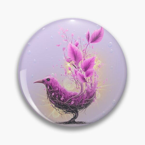 Item preview, Purple Ethereal Botanical Bird – Fantasy Nature designed and sold by Ivy-Triggs.