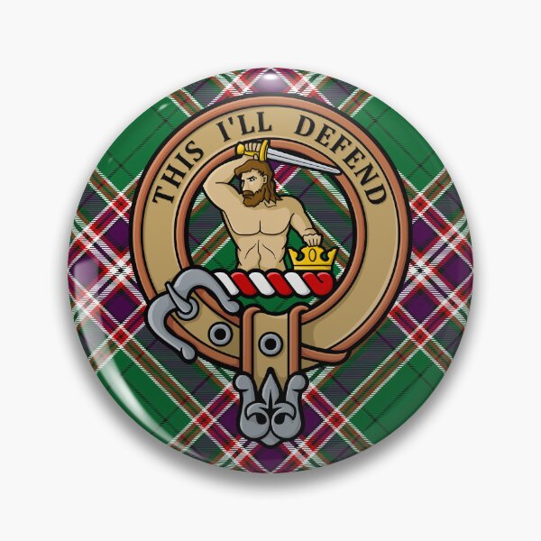 Item preview, Clan MacFarlane Crest over Modern Hunting Tartan designed and sold by sifis.