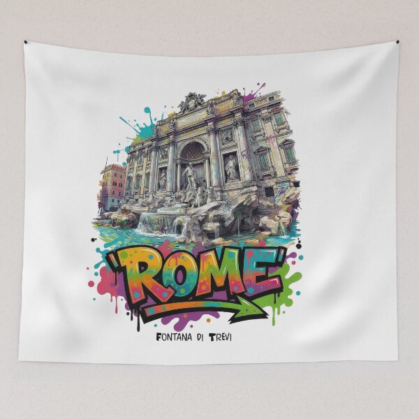 Item preview, Trevi Fountain – Rome's baroque sea of stone - Vibrant Graffiti Design designed and sold by Earth Celebration Designs.