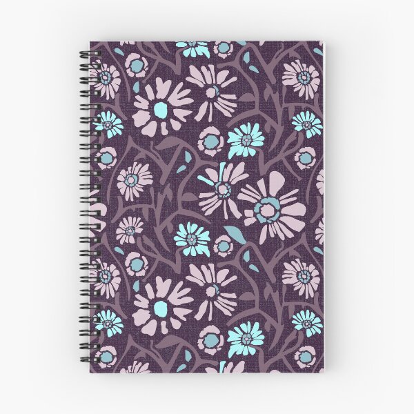 Item preview, Desert. Light turquoise and lilac flowers on a dark burgundy background designed and sold by Alex  Blud.