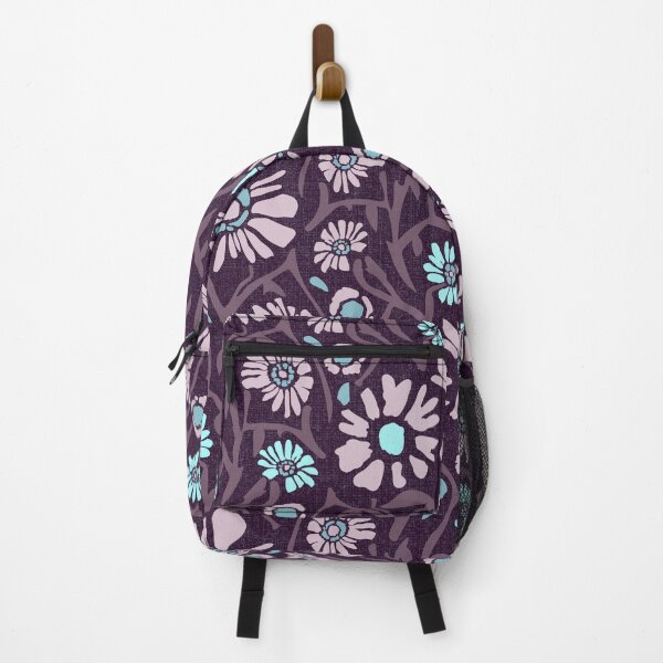 Item preview, Desert. Light turquoise and lilac flowers on a dark burgundy background designed and sold by Alex  Blud.