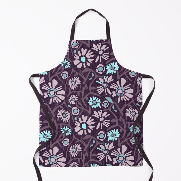 Item preview, Desert. Light turquoise and lilac flowers on a dark burgundy background designed and sold by Alex  Blud.