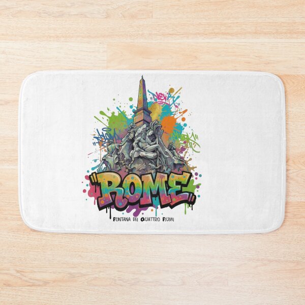 Item preview, Fontana dei Quattro Fiumi – Water worlds in the heart of Rome - Vibrant Graffiti Design designed and sold by Earth Celebration Designs.