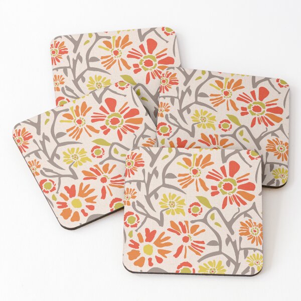 Item preview, Desert. Orange and red flowers on a light apricot background designed and sold by Alex  Blud.