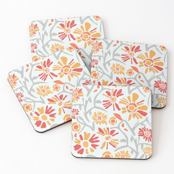 Item preview, Desert. Orange and red flowers on a light gray background designed and sold by Alex  Blud.
